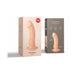 Packaging of Fun Factory Boss Dil Vanilla silicone dildo showing product image and features on box sides.