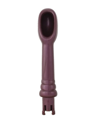 Purple Eroscillator 2 attachment with a rounded, hollow scoop design and ribbed base.