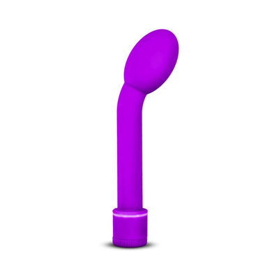 Purple G Slim Petite vibrator with curved shaft and bulbous head, designed for targeted G spot stimulation.