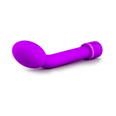 Purple G Slim Petite vibrator with a curved bulbous head and satin finish for targeted stimulation.