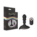 Black silicone anal vibrator with remote control and packaging featuring a rainbow design and Gender Fluid branding.