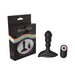 Black silicone anal vibe with wireless remote and Gender Fluid branded packaging featuring a rainbow stripe design.