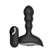 Black silicone anal vibrator with remote control, featuring a contoured, textured design for varied stimulation.