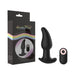 Black silicone twirler anal vibe with wireless remote and packaging featuring a rainbow design and Gender Fluid branding.
