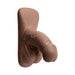 Realistic brown silicone 4-inch packer with detailed texture and attached base for secure fit.