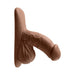 Realistic 4-inch silicone packer with detailed texture and lifelike shape in medium brown tone.