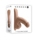 Packaging box showing a realistic 4-inch silicone packer in natural skin tone with detailed texture.