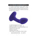 Purple silicone rechargeable plug with curved design and rounded base, featuring 10 vibration settings and waterproof build.