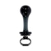 Sleek black glass plug with rounded head, tapered stem, and finger ring base for easy control and secure fit.