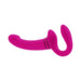 Pink dual-ended silicone vibrator with curved and flexible design, featuring two independently controlled motors.