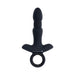 Black silicone Gender X Slayer rechargeable thrusting ring with ergonomic finger grip and textured shaft.