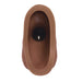 Top view of a brown silicone stand-to-pee funnel with a smooth, flexible design and realistic textures.