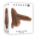 Packaging of Gender X Stand To Pee Silicone with realistic textured silicone funnel for stand-to-pee use in brown tone.