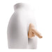 Flexible silicone stand-to-pee funnel attached to a white mannequin torso, designed for realistic texture and comfort.