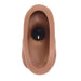 Top view of a brown silicone stand-to-pee funnel with a smooth, curved interior and realistic texture.