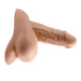 Realistic silicone stand-to-pee funnel with lifelike texture and flexible design in skin tone color.
