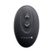 Black oval Gender X remote control with up and down arrow buttons for vibrating c-ring toy.