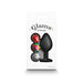 Glams Xchange Round Medium black silicone plug with three interchangeable colorful gem attachments in retail packaging.