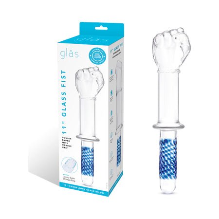 Glas 11 in. Glass Fist Double Ended with Handle Grip - SexToy.com