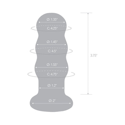 Glas 3.5 Rechargeable Remote Controlled Vibrating Beaded Buttplug - SexToy.com