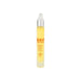 Good Clean Love Indian Spice Love Oil 10mL spray bottle with yellow liquid and silver pump top on white background.