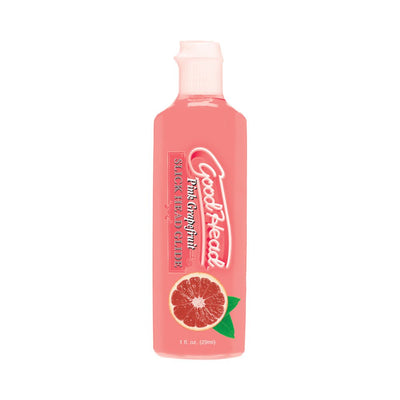 Pink grapefruit flavored personal lubricant bottle with grapefruit graphic on label, 1 fl oz size