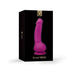 Packaging box of Gvibe Greal MINI in fuchsia with suction cup, showing the product image on a black background.