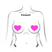 Illustration of a torso wearing neon pink heart-shaped pasties on the chest.