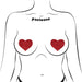 Illustration of a torso wearing red glitter heart-shaped pasties covering the nipples.