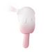Pink and white cream pop-shaped stimulator with soft silicone tip and Honey Play Box logo on handle.