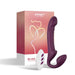 Honey Play Box Bliss strapless strap-on in deep purple with remote control and branded packaging box.