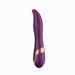 Sleek purple curved vibrator with rose gold accents and smooth silicone finish, designed for targeted internal stimulation.