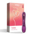 Purple Honey Play Box Terri app-controlled tapping rabbit vibrator with packaging on white background