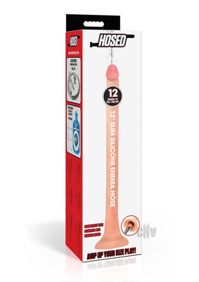 Hosed Slim Silicone Enema Hose 12 Wht - SexToy.com