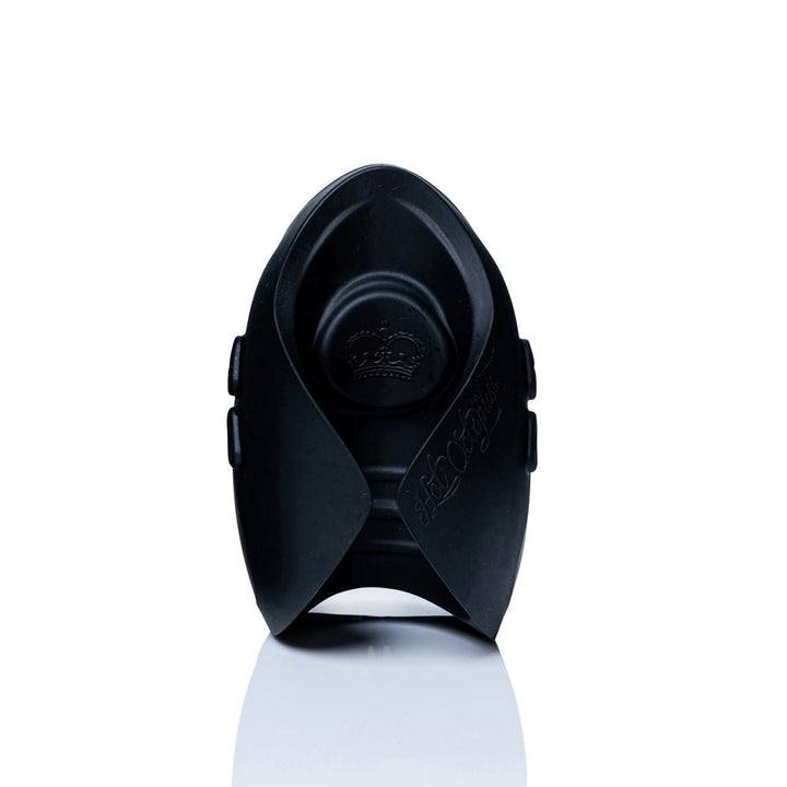 Black Hot Octopuss Pulse Solo Interactive male pleasure device with ergonomic design and embossed crown detail.