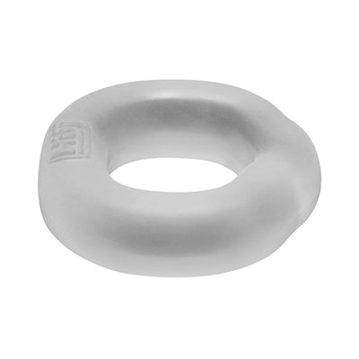 Translucent gray ergonomic silicone C-ring with a smooth, rounded design and subtle embossed logo detail.