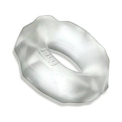 White textured Hunkyjunk Fractal Tactile Cockring with a soft matte finish and ergonomic design.