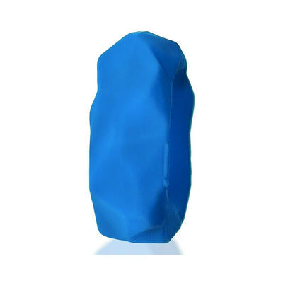 Blue Hunkyjunk Fractal Tactile Cockring with a textured, faceted surface and matte finish.