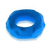 Blue Hunkyjunk Fractal Tactile Cockring with a textured, irregular outer edge and smooth inner ring design.