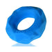 Blue Hunkyjunk Fractal Tactile Cockring with textured surface and soft silicone finish on white background.