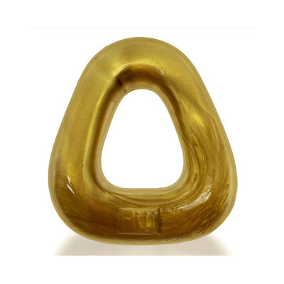 Glossy metallic bronze trapezoid-shaped flexible cockring with a smooth finish by Hunkyjunk Zoid.