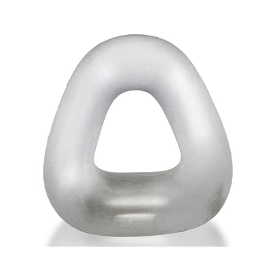 Silver trapezoid-shaped flexible cockring with a smooth matte finish by Hunkyjunk Zoid.