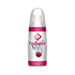 Bottle of ID Frutopia Cherry flavored personal lubricant with clear pump and pink accents, 3.4 fl oz.
