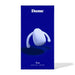Dame Eva hands-free wearable vibrator in white with ergonomic design on blue packaging.
