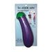 Purple eggplant-shaped hidden flask with green cap in retail packaging labeled In-COCK-nito holding 10 oz.