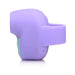 Compact lavender silicone mini suction stimulator with finger loop and control buttons on the side.