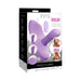 Inmi Thrust N Grind purple silicone vibrator with thrusting shaft and vibrating pad shown on product packaging.