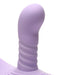Close-up of the curved, ribbed purple silicone tip of the Inmi Thrust N Grind vibrator.