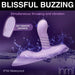 Purple Inmi Thrust N Grind vibrator with remote control, shown with water splashes highlighting its waterproof feature.