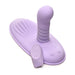 Inmi Thrust N Grind purple silicone vibrator with textured base and wireless remote control on white background.